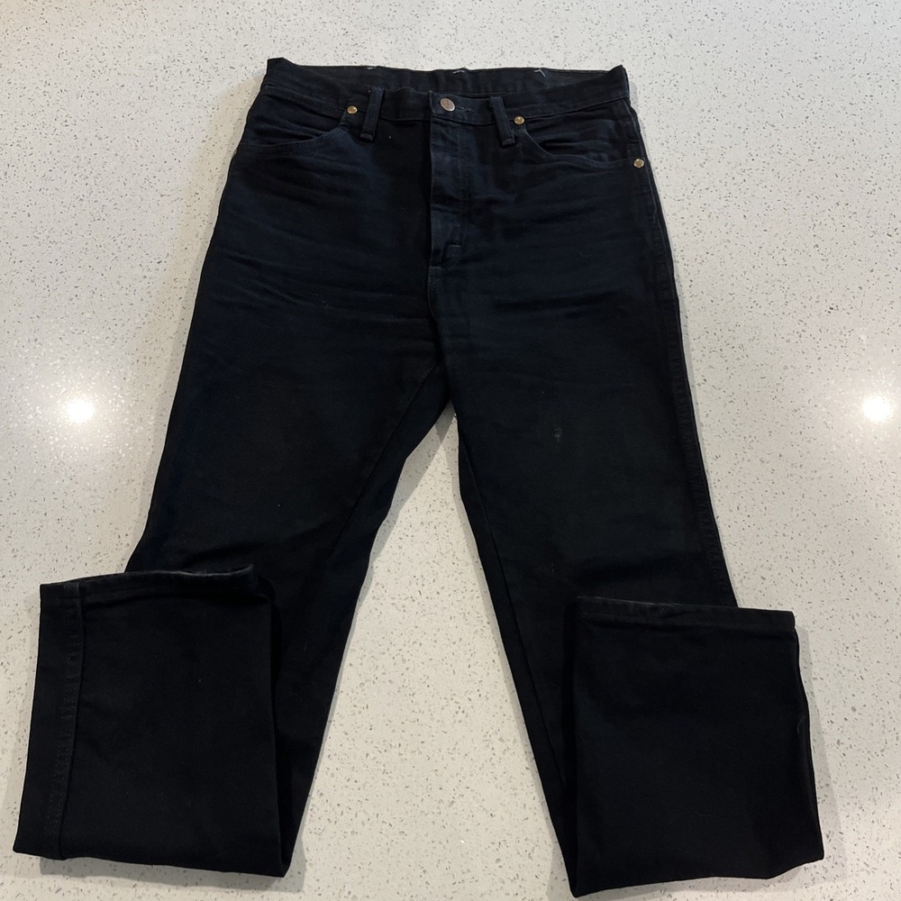 Wrangler Jeans Mens 30/30  Black Cowboy‎ Cut Slim Straight Western Denim 936WBK